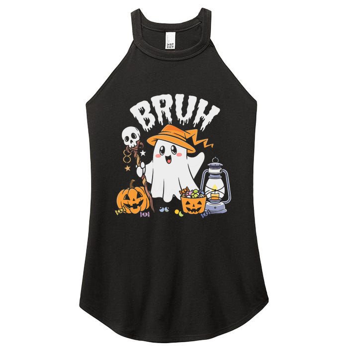 Bruh Ghost Halloween Cute Ghost Candy Women's Perfect Tri Rocker Tank