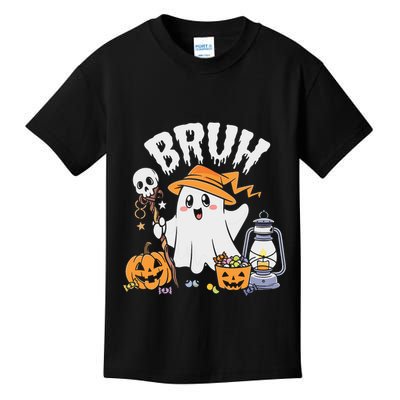 Bruh Ghost Halloween Cute Ghost Candy Kids T-Shirt