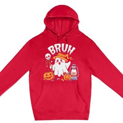 Bruh Ghost Halloween Cute Ghost Candy Premium Pullover Hoodie