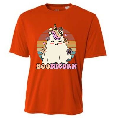 Boonicorn Groovy Halloween Unicorn Boo Ghost Costume Cute Gift Cooling Performance Crew T-Shirt