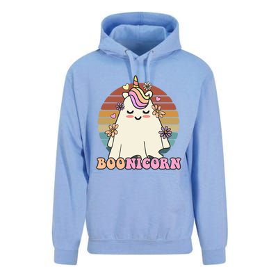 Boonicorn Groovy Halloween Unicorn Boo Ghost Costume Cute Gift Unisex Surf Hoodie