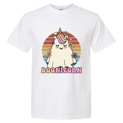 Boonicorn Groovy Halloween Unicorn Boo Ghost Costume Cute Gift Garment-Dyed Heavyweight T-Shirt