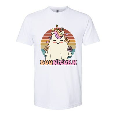 Boonicorn Groovy Halloween Unicorn Boo Ghost Costume Cute Gift Softstyle CVC T-Shirt