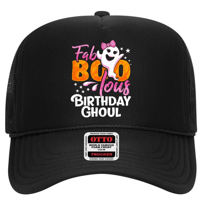 Birthday Ghoul Halloween Girl Fab BOO Lous Fabolous High Crown Mesh Back Trucker Hat