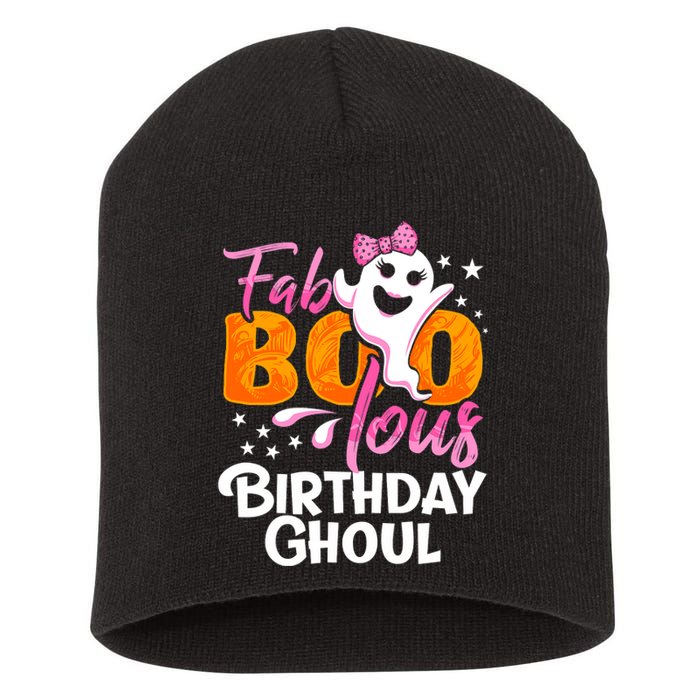 Birthday Ghoul Halloween Girl Fab BOO Lous Fabolous Short Acrylic Beanie