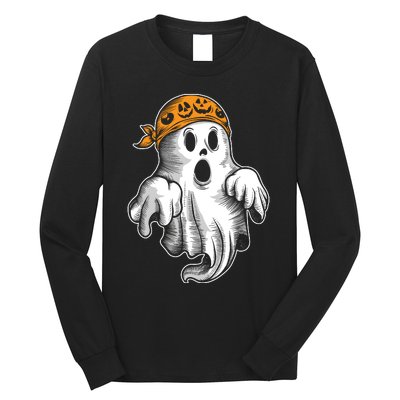 Boo Ghost Halloween Graphic Long Sleeve Shirt