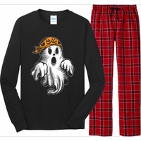 Boo Ghost Halloween Graphic Long Sleeve Pajama Set