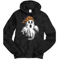 Boo Ghost Halloween Graphic Tie Dye Hoodie