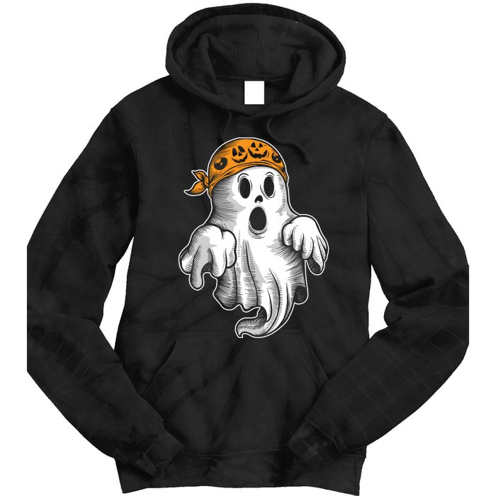 Boo Ghost Halloween Graphic Tie Dye Hoodie