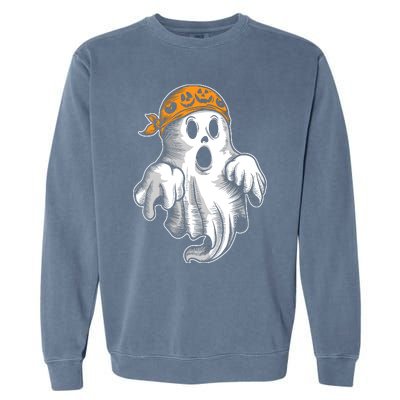 Boo Ghost Halloween Graphic Garment-Dyed Sweatshirt