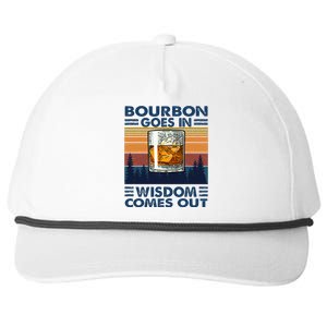 Bourbon Goes In Wisdom Comes Out Bourbon Drinking Lover Gift Snapback Five-Panel Rope Hat