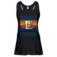 Bourbon Goes In Wisdom Comes Out Bourbon Drinking Lover Gift Ladies Essential Flowy Tank