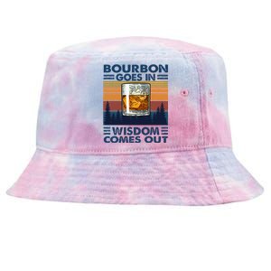 Bourbon Goes In Wisdom Comes Out Bourbon Drinking Lover Gift Tie-Dyed Bucket Hat