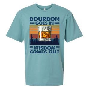 Bourbon Goes In Wisdom Comes Out Bourbon Drinking Lover Gift Sueded Cloud Jersey T-Shirt