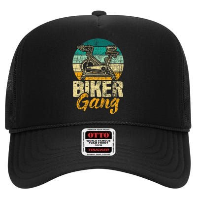 Biker Gang Indoor Bicycle Gym Cycling Lover High Crown Mesh Back Trucker Hat