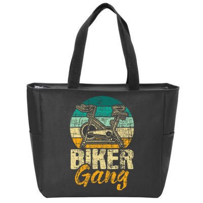 Biker Gang Indoor Bicycle Gym Cycling Lover Zip Tote Bag