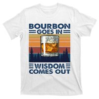 Bourbon Goes In Wisdom Comes Out Bourbon Drinking Lover Gift T-Shirt