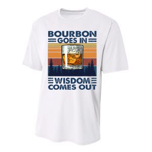 Bourbon Goes In Wisdom Comes Out Bourbon Drinking Lover Gift Performance Sprint T-Shirt