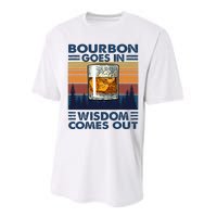 Bourbon Goes In Wisdom Comes Out Bourbon Drinking Lover Gift Performance Sprint T-Shirt