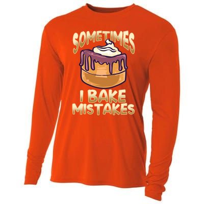 Baker Gift I Bake Mistakes Funny Baking Gift Cooling Performance Long Sleeve Crew