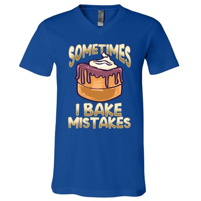 Baker Gift I Bake Mistakes Funny Baking Gift V-Neck T-Shirt