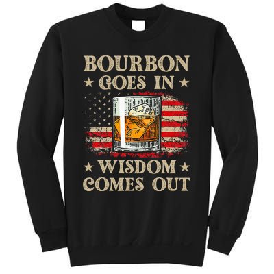 Bourbon Goes In Wisdom Comes Out Funny Drinking Sweatshirt