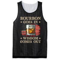 Bourbon Goes In Wisdom Comes Out Funny Drinking Mesh Reversible Basketball Jersey Tank