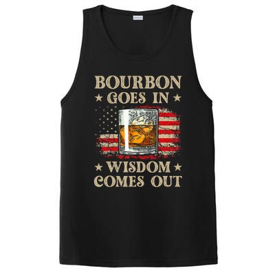 Bourbon Goes In Wisdom Comes Out Funny Drinking PosiCharge Competitor Tank