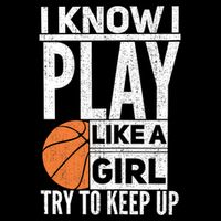 Basketball Girl I Know I Play Like A Girl Try To Keep Up 7-Panel Snapback Hat