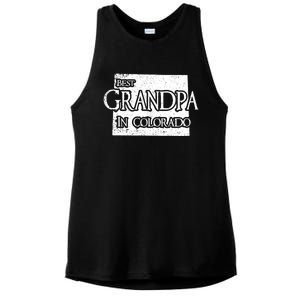 Best Grandpa In Colorado Funny Grandpa Gift Ladies PosiCharge Tri-Blend Wicking Tank