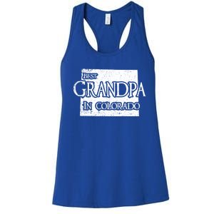 Best Grandpa In Colorado Funny Grandpa Gift Women's Racerback Tank