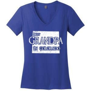 Best Grandpa In Colorado Funny Grandpa Gift Women's V-Neck T-Shirt