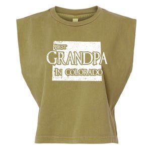 Best Grandpa In Colorado Funny Grandpa Gift Garment-Dyed Women's Muscle Tee