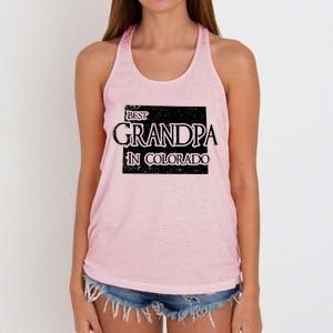 Best Grandpa In Colorado Funny Grandpa Gift Women's Knotted Racerback Tank