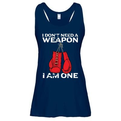 Boxing Gloves I Dont Need A Weapon Combat Boxer Ladies Essential Flowy Tank