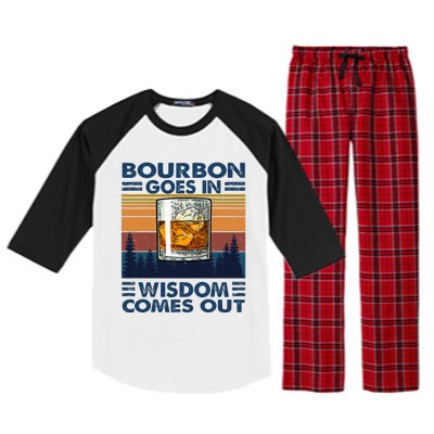 Bourbon Goes In Wisdom Comes Out Bourbon Drinking Lover Raglan Sleeve Pajama Set