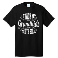 Baseball Grandpa I Teach My Grand To Hit And Steal Tall T-Shirt