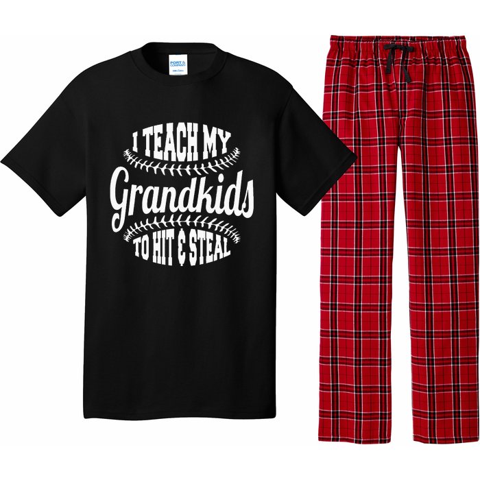 Baseball Grandpa I Teach My Grand To Hit And Steal Pajama Set