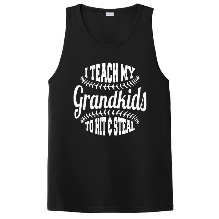 Baseball Grandpa I Teach My Grand To Hit And Steal PosiCharge Competitor Tank