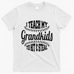 Baseball Grandpa I Teach My Grandkids To Hit And Steal T-Shirt