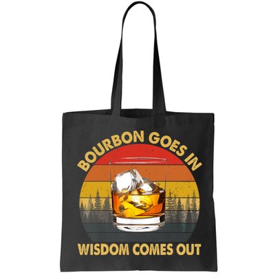 Bourbon Goes In Wisdom Comes Out Funny Bourbon S Lover TShirt Bag