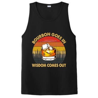 Bourbon Goes In Wisdom Comes Out Funny Bourbon S Lover TShirt PosiCharge Competitor Tank