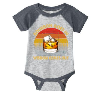 Bourbon Goes In Wisdom Comes Out Funny Bourbon S Lover TShirt Infant Baby Jersey Bodysuit