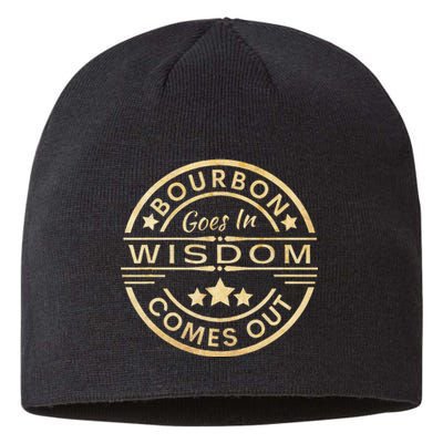 Bourbon Goes In Wisdom Comes Out Funny Drinking Sustainable Beanie