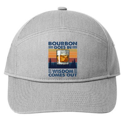 Bourbon Goes In Wisdom Comes Out Bourbon Drinking Lover 7-Panel Snapback Hat