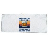 Bourbon Goes In Wisdom Comes Out Bourbon Drinking Lover Large Microfiber Waffle Golf Towel
