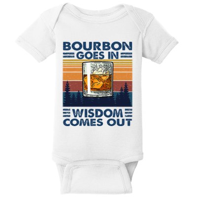 Bourbon Goes In Wisdom Comes Out Bourbon Drinking Lover Baby Bodysuit