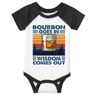Bourbon Goes In Wisdom Comes Out Bourbon Drinking Lover Infant Baby Jersey Bodysuit