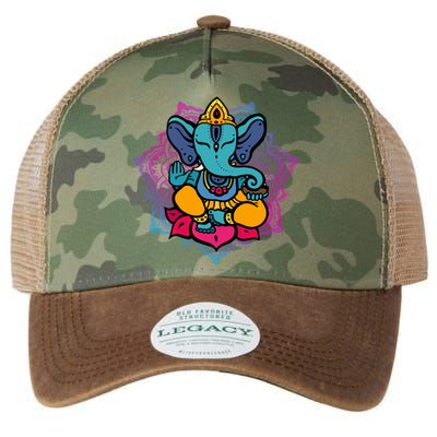 Beautiful Ganesha In Yoga Lotus Meditation Dala Cute Gift Legacy Tie Dye Trucker Hat