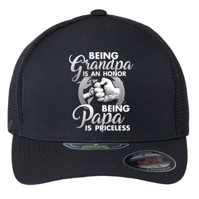 Being Grandpa Is An Honor Being Papa Is Priceless Flexfit Unipanel Trucker Cap